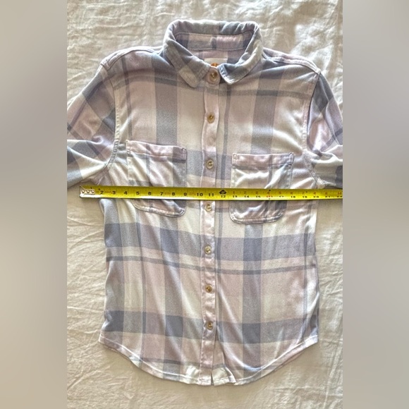 Pastel Plaid Stretch Shirt - Picture 7 of 9